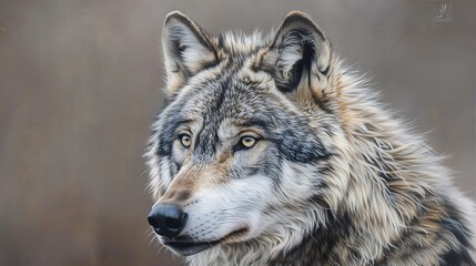 Obraz premium Grey wolf portrait
