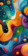 Fototapeta premium Modern conceptual art background with vibrant colors and shapes.