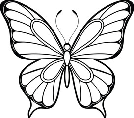 black and white butterfly illustration
