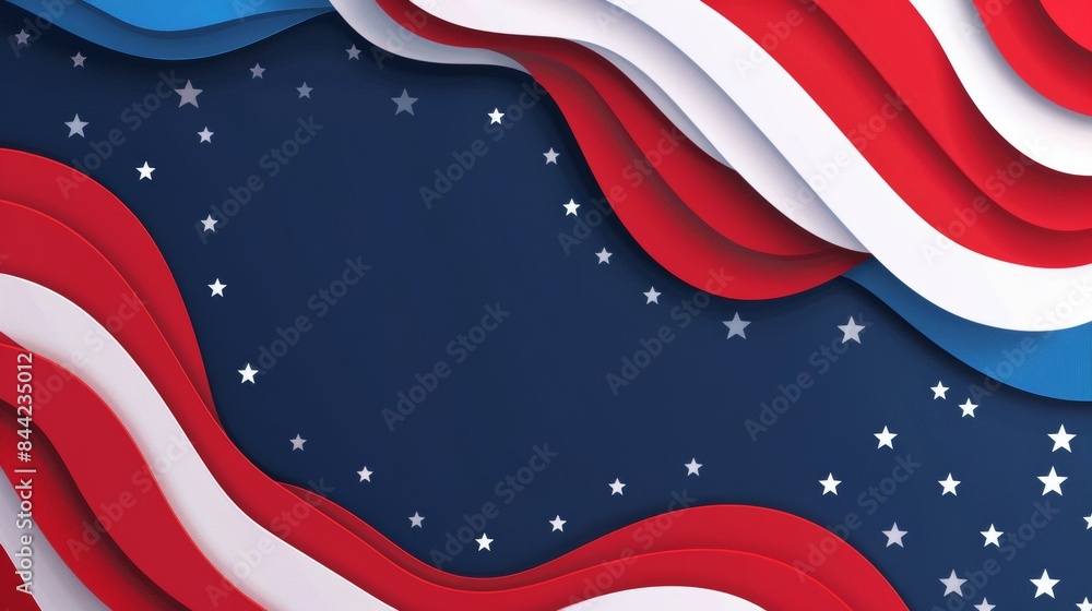 Poster simple backdrop with a subtle flag design for patriot day.