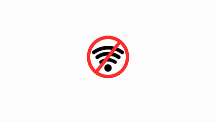 No internet connection icon illustration background, No wifi animation, lost connection sign