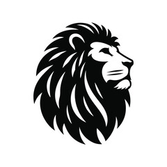 Lion Animal black silhouette vector with white color background