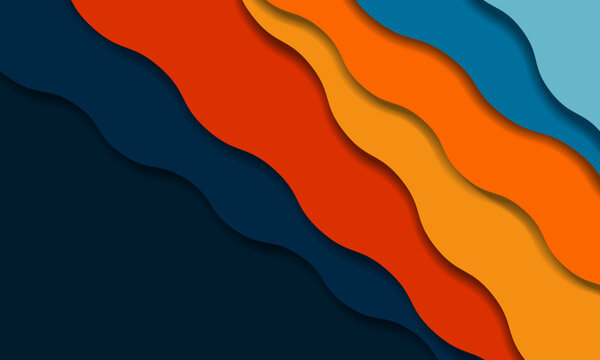 Abstract modern wave Colorful papercut style design background