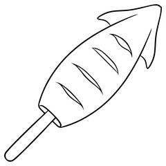 ikayaki illustration hand drawn outline vector