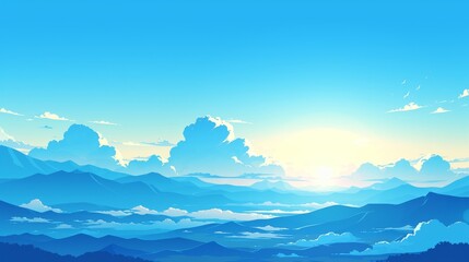 Obraz premium Mountain Range at Sunrise with a Blue Sky