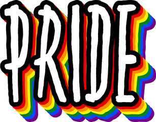 LGBT pride art on white background. template for poster, social network, banner, cards. word PRIDE for poster. LGBTQ love symbol background. Concept design.