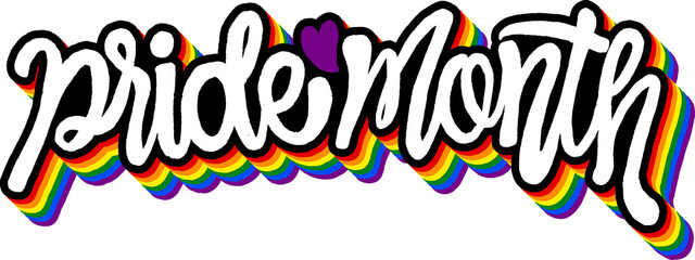 LGBT pride art on white background. template for poster, social network, banner, cards. word PRIDE for poster. LGBTQ love symbol background. Concept design.