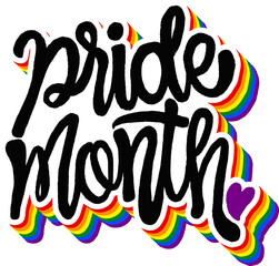 LGBT pride art on white background. template for poster, social network, banner, cards. word PRIDE for poster. LGBTQ love symbol background. Concept design.