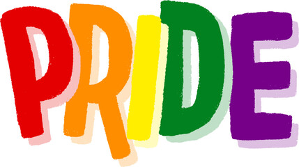 LGBT pride art on white background. template for poster, social network, banner, cards. word PRIDE for poster. LGBTQ love symbol background. Concept design.