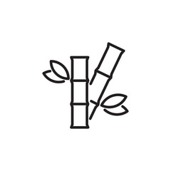 Bamboo with leaf bamboo Icon Design. Editable icon.