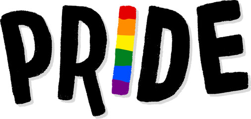 LGBT pride art on white background. template for poster, social network, banner, cards. word PRIDE for poster. LGBTQ love symbol background. Concept design.