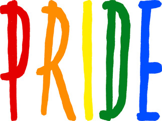 LGBT pride art on white background. template for poster, social network, banner, cards. word PRIDE for poster. LGBTQ love symbol background. Concept design.