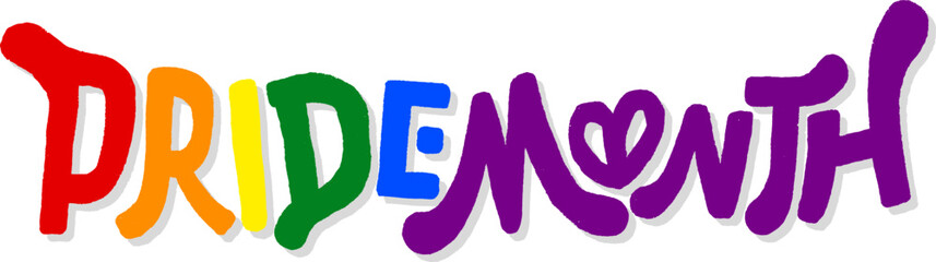 LGBT pride art on white background. template for poster, social network, banner, cards. word PRIDE for poster. LGBTQ love symbol background. Concept design.