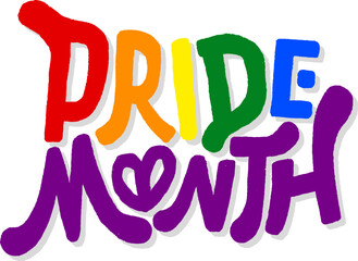 LGBT pride art on white background. template for poster, social network, banner, cards. word PRIDE for poster. LGBTQ love symbol background. Concept design.