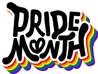 LGBT pride art on white background. template for poster, social network, banner, cards. word PRIDE for poster. LGBTQ love symbol background. Concept design.