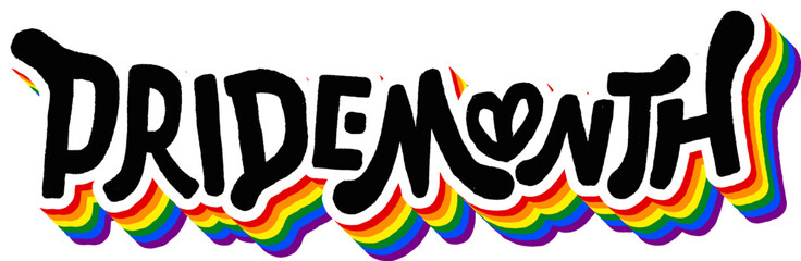 LGBT pride art on white background. template for poster, social network, banner, cards. word PRIDE for poster. LGBTQ love symbol background. Concept design.