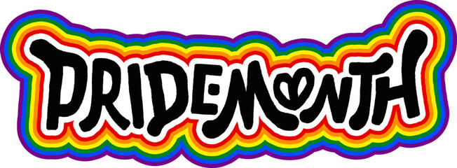 LGBT pride art on white background. template for poster, social network, banner, cards. word PRIDE for poster. LGBTQ love symbol background. Concept design.