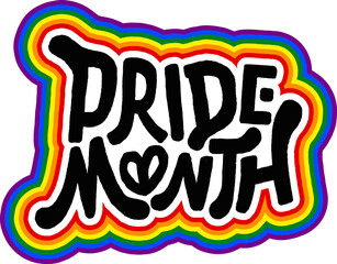 LGBT pride art on white background. template for poster, social network, banner, cards. word PRIDE for poster. LGBTQ love symbol background. Concept design.