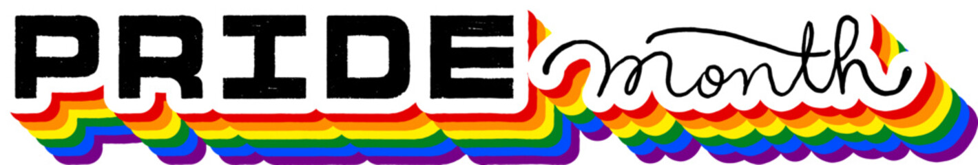 LGBT pride art on white background. template for poster, social network, banner, cards. word PRIDE for poster. LGBTQ love symbol background. Concept design.