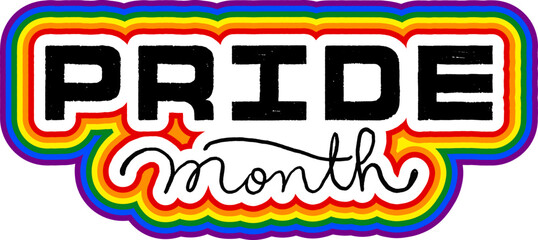 LGBT pride art on white background. template for poster, social network, banner, cards. word PRIDE for poster. LGBTQ love symbol background. Concept design.