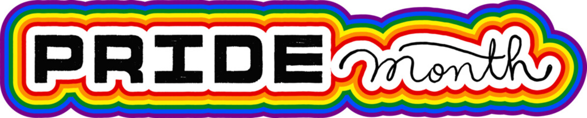 LGBT pride art on white background. template for poster, social network, banner, cards. word PRIDE for poster. LGBTQ love symbol background. Concept design.