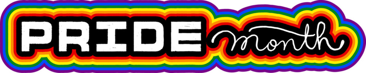 LGBT pride art on white background. template for poster, social network, banner, cards. word PRIDE for poster. LGBTQ love symbol background. Concept design.