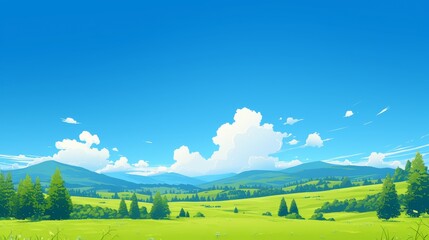 Obraz premium Tranquil Summer Day in a Green Valley