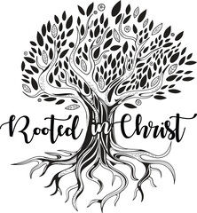 Rooted in Christ: Faithful Christian Bible Verse Vector Art