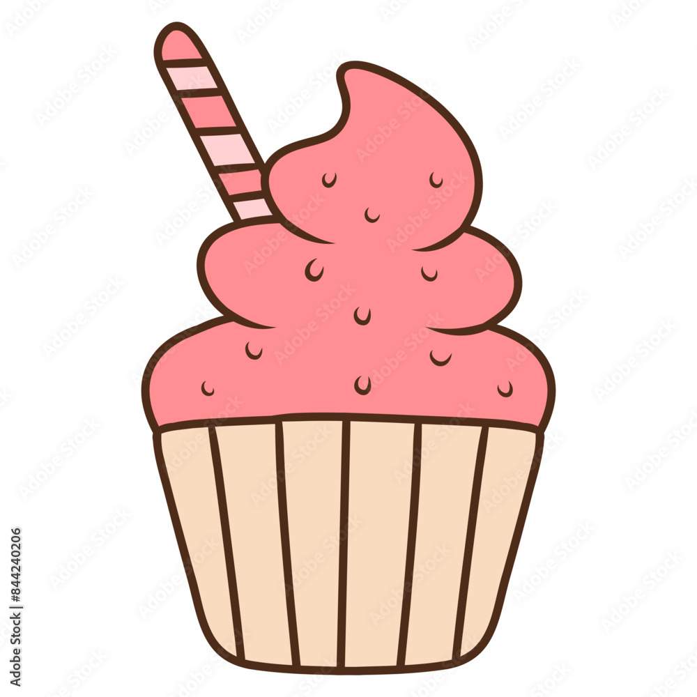 Poster cupcake with pink icing