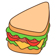 sandwich with cheese and vegetables