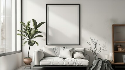 Minimalist Interior Design with Blank Frame