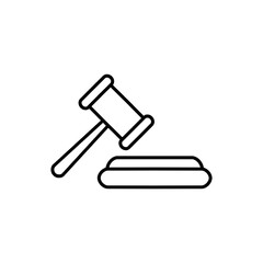 judicial verdict hammer icon, flat icon eps vector