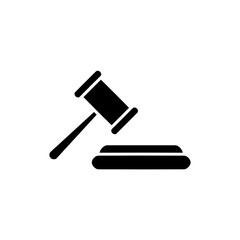 judicial verdict hammer icon, flat icon eps vector