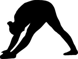 Slim sportive young woman doing yoga & fitness exercises,  Healthy lifestyle. for t-shirt graphics, icons, logo, web, posters, print, isolated on transparent background, silhouette of a women PNG