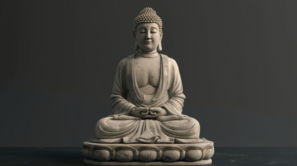 Obraz premium A statue of a Buddha sitting in a lotus position
