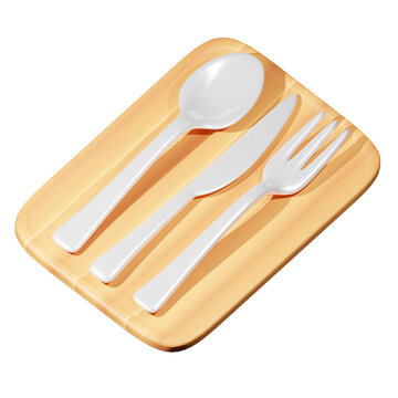 Silverware for Coffee Shop 3D Icon