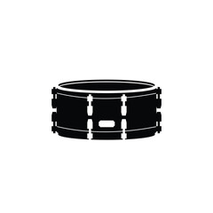 musical instrument logo illustration, snare silhouette suitable for music store and community