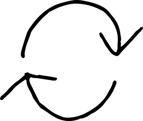 シンプルな手書きの回転矢印