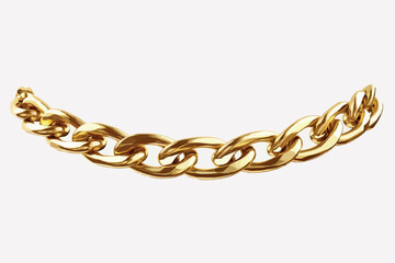 3d render Ring of gold chain