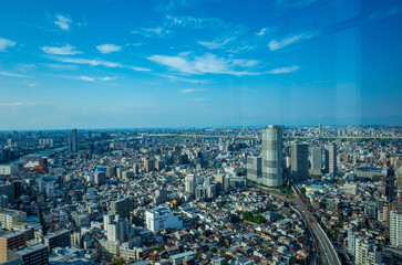 Fototapeta premium 東京スカイツリーの隣の高層ビルからの東京の街並み