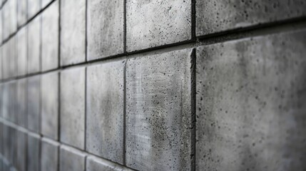 Close up of a Building s Grey Block Wall Texture
