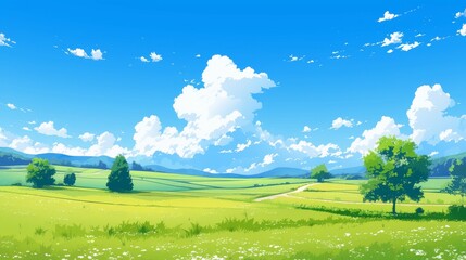 Obraz premium Summer Day in the Countryside