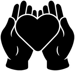 heart illustration love silhouette hand logo care icon person outline sign people hold holding help support friendship charity human shape arm health relationship for vector graphic background