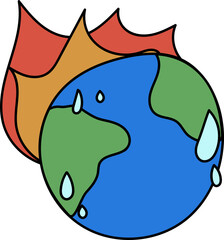 지구온난화 지구 일러스트