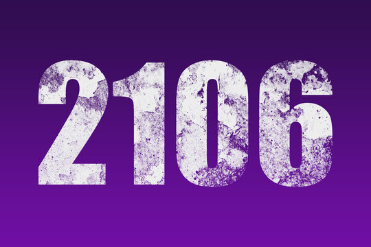 flat white grunge number of 2106 on purple background.	