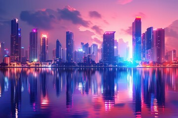 Fototapeta premium country skyline at night