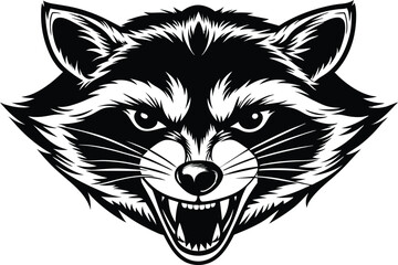 raccoon angry face vector illustration eps 10