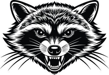 raccoon angry face vector illustration eps 10 © Sabbir