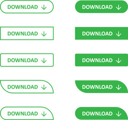 Download button set. Download button vector design.