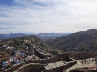 Kumbhalgarh Fort, an old Mewar fort, in the Rajsamand District of Rajasthan state, India. The Great Wall Of India